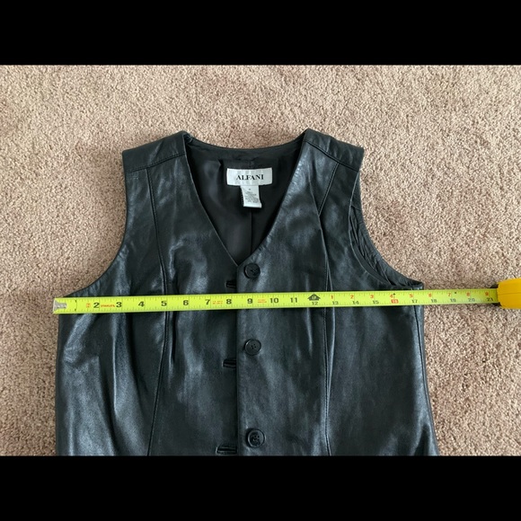 Alfani Black Leather Button Up Vest - Picture 8 of 10
